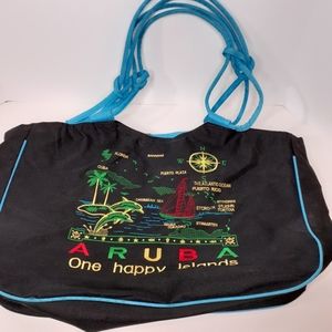 Aruba Black and Teal Tote Bag